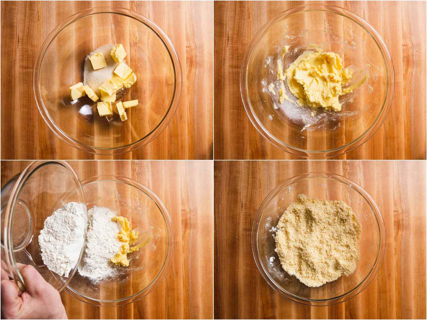 拼贴:将干食材和黄油混合成易碎的混合物开云体育波胆gydF4y2Ba
