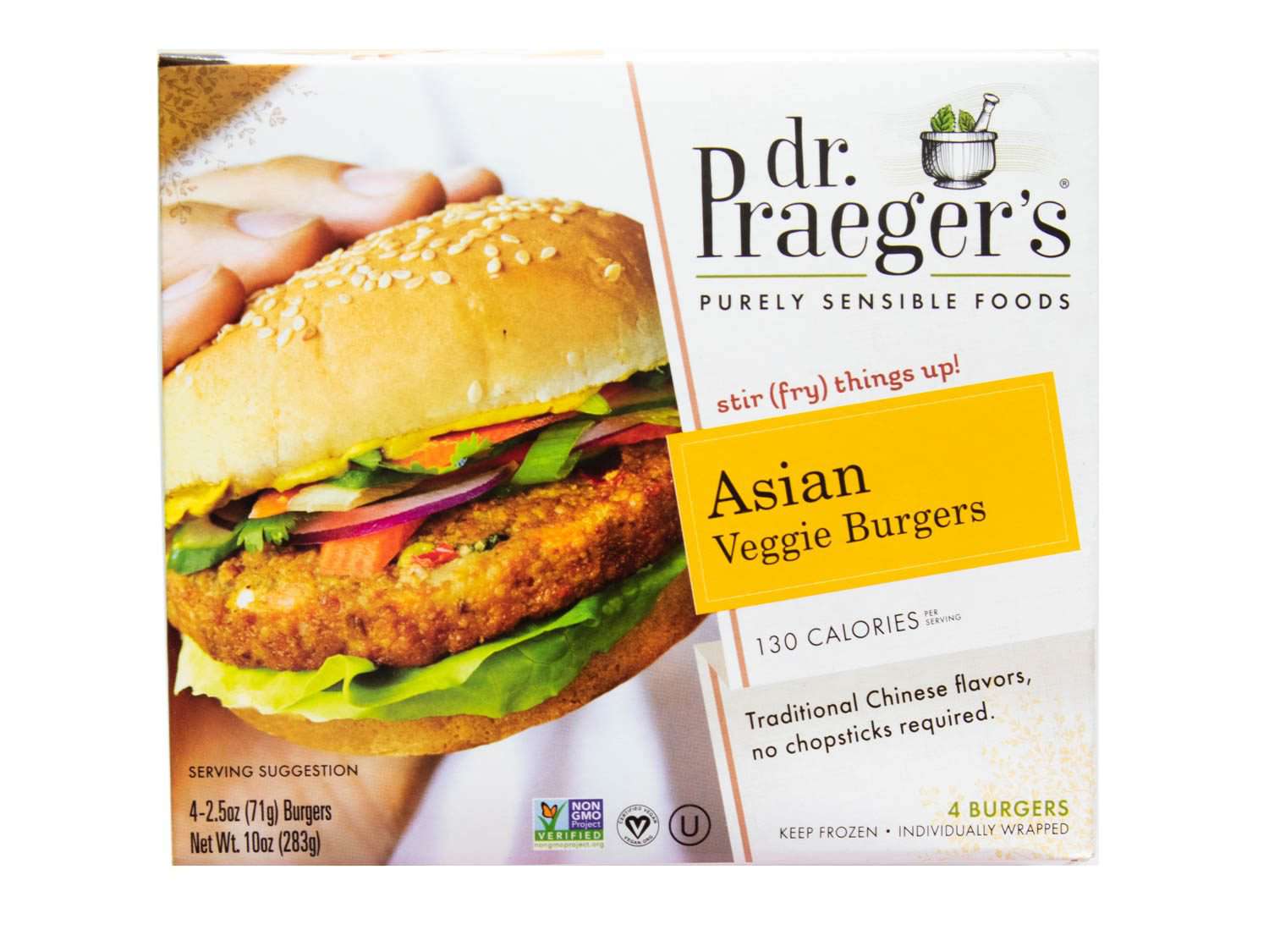 普雷格博士亚洲素食汉堡的产品照片