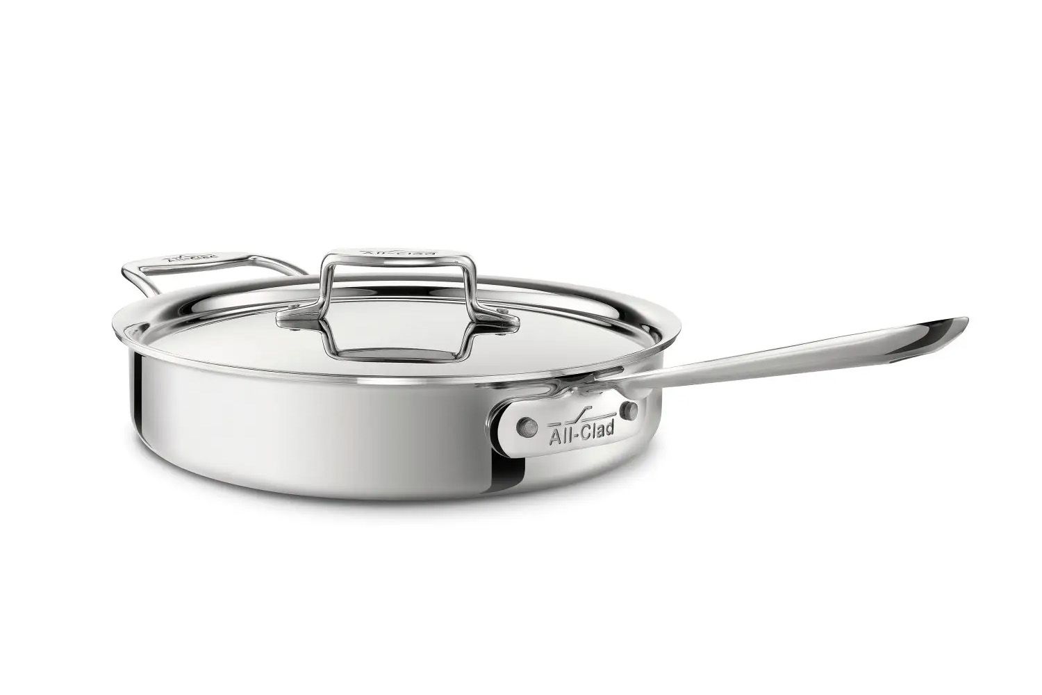 D5 Stainless Polished 5-ply Bonded Cookware, Saute Pan with lid, 3 quart