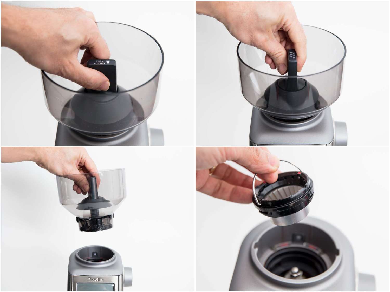 布雷维尔咖啡研磨机的易于使用料斗和毛刺总成