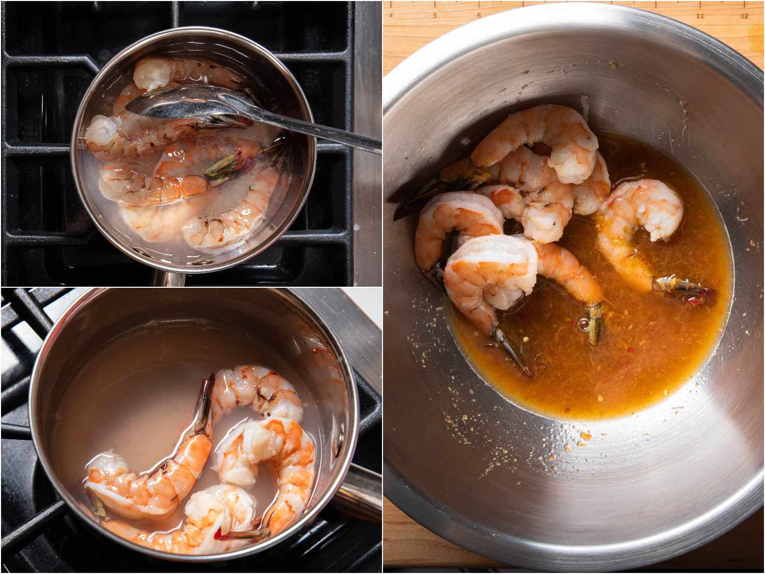 偷猎虾和增加碗调料。