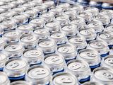 Overhead view of beer cans at Dorchester Brewing