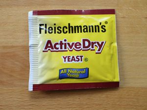 一包Fleishmann的活性干酵母。