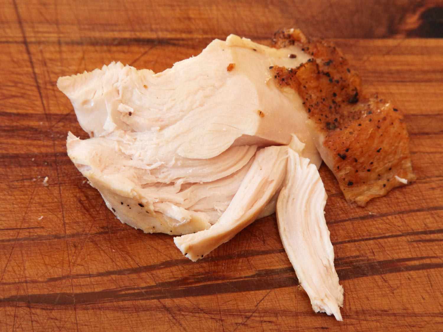 样本块真空鸡胸肉煮熟至160华氏度