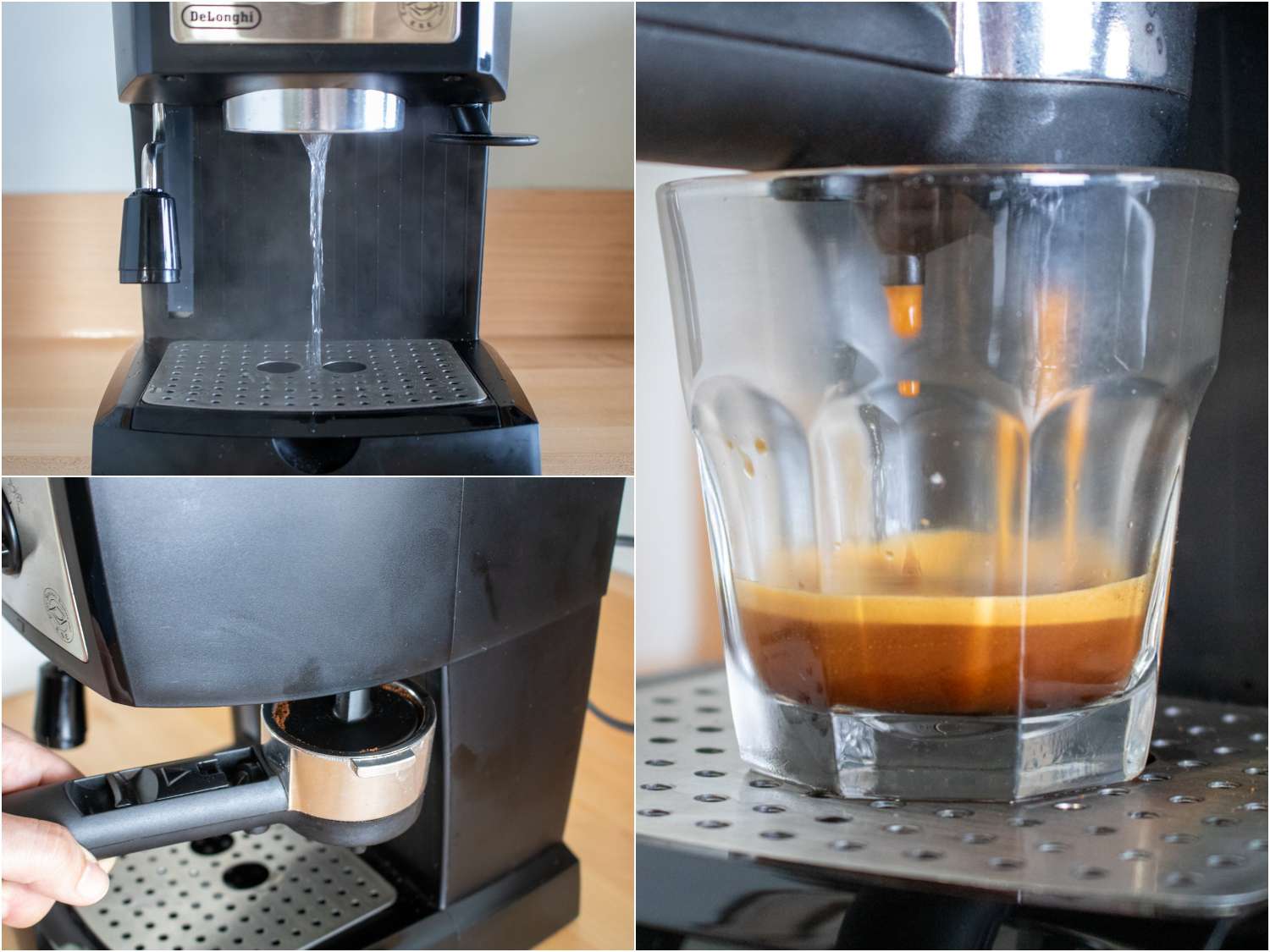 拼贴:的DeLonghi EC155M咖啡机使用