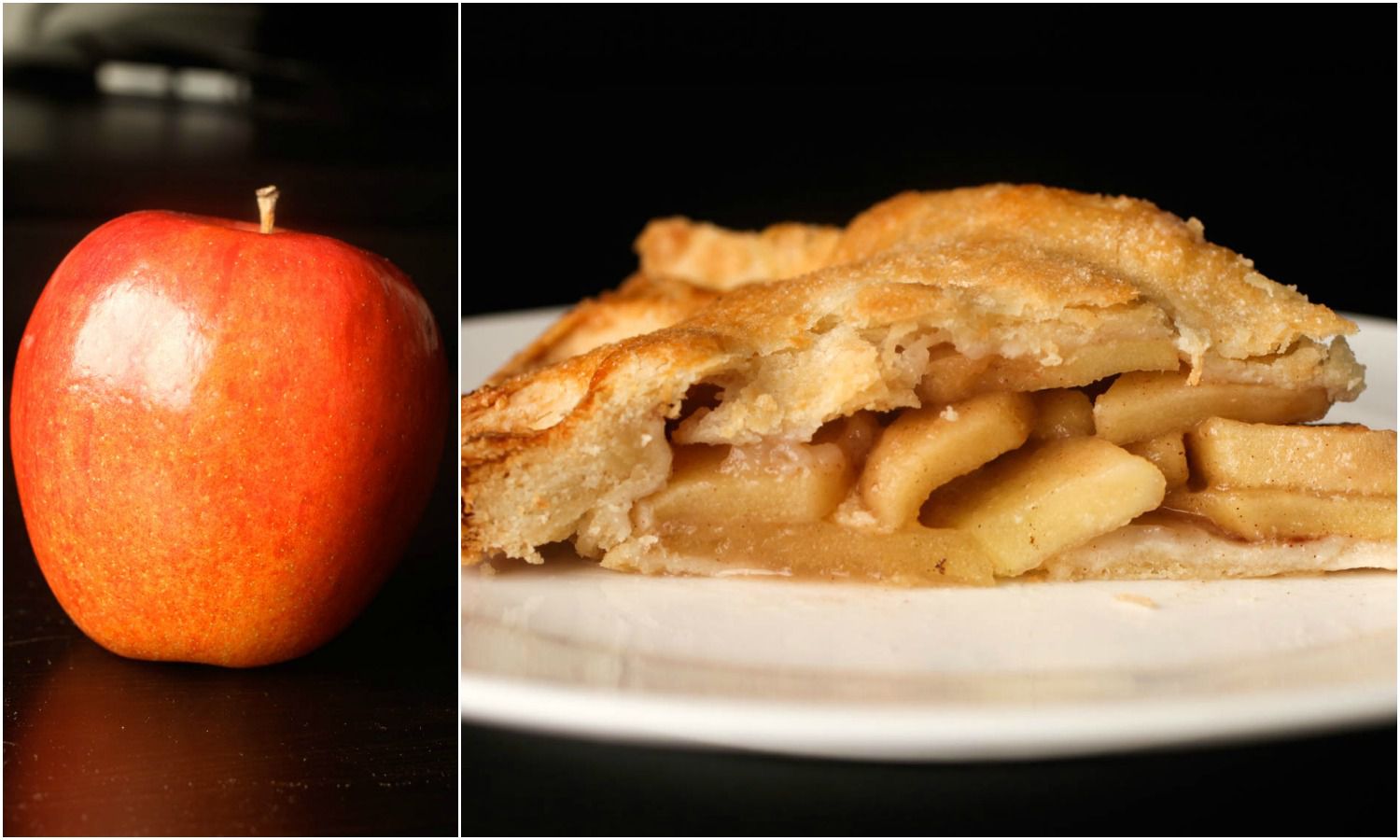 拼贴Braeburn苹果旁边的一块馅饼用Braeburn苹果