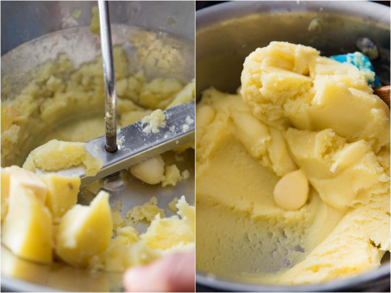 土豆通过碾米机和奶酪混合的拼贴画gydF4y2Ba