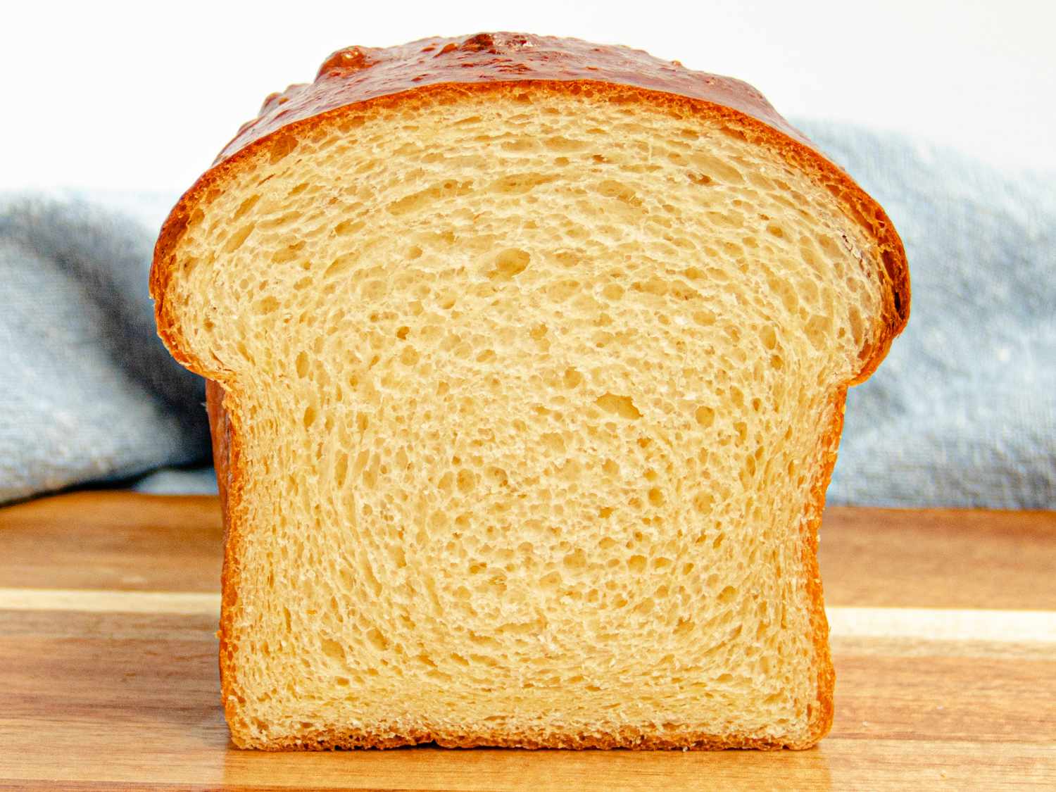 Cross-section of a brioche loaf
