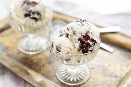 冰淇淋在玻璃碗