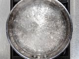 Overhead view of boiling water