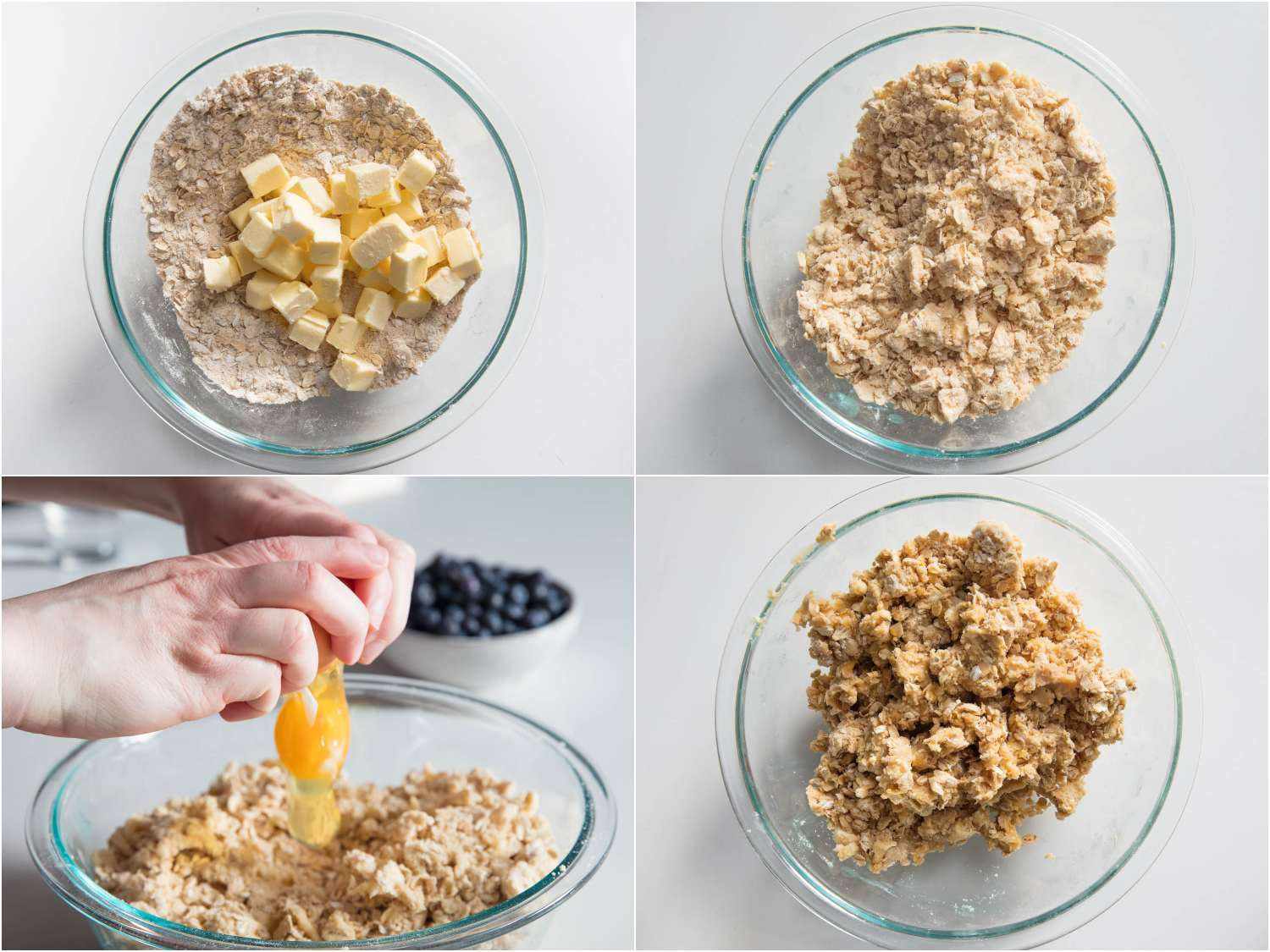 拼贴:将黄油加入面粉/燕麦混合物中并折叠;加入鸡蛋;把所有的原料混合成柔软的面团。开云体育波胆gydF4y2Ba