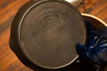 A restored vintage piece of cast iron cookware