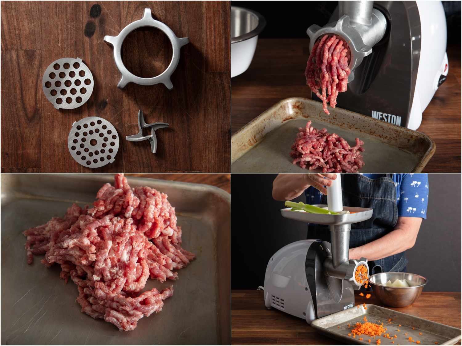 威斯顿绞肉机特点:金属部件;磨肉;地面猪肉;磨调味蔬菜