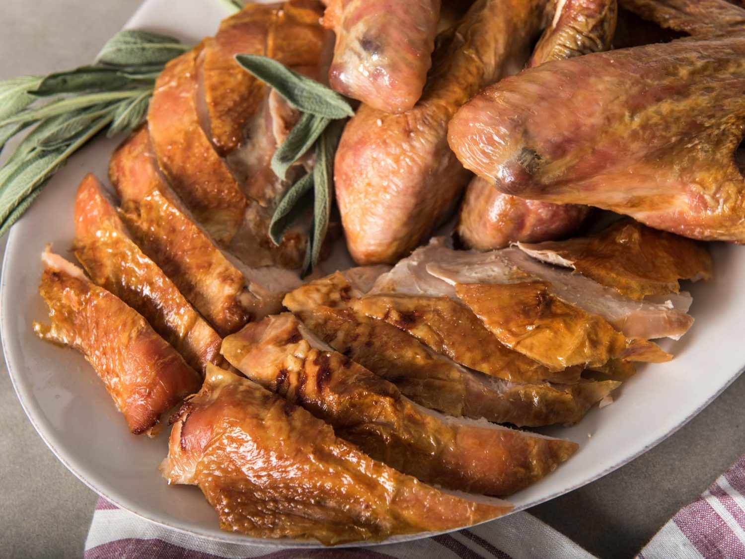 火鸡肉:从火鸡上切下的肉，经过部分烘烤
