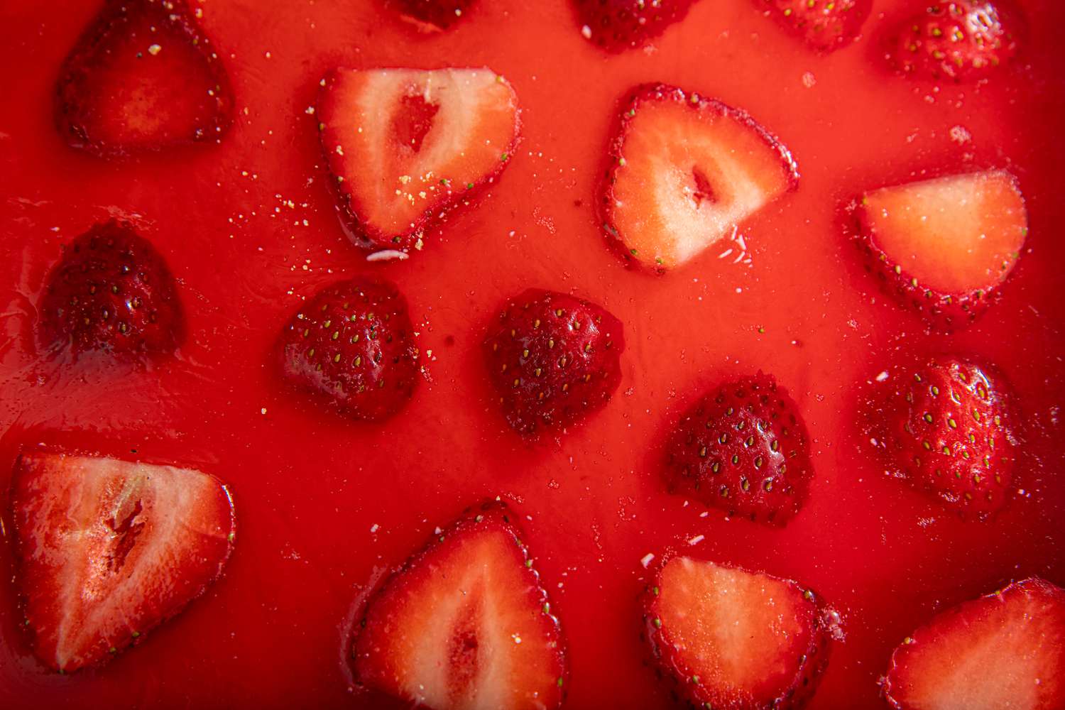 顶视图的草莓果冻