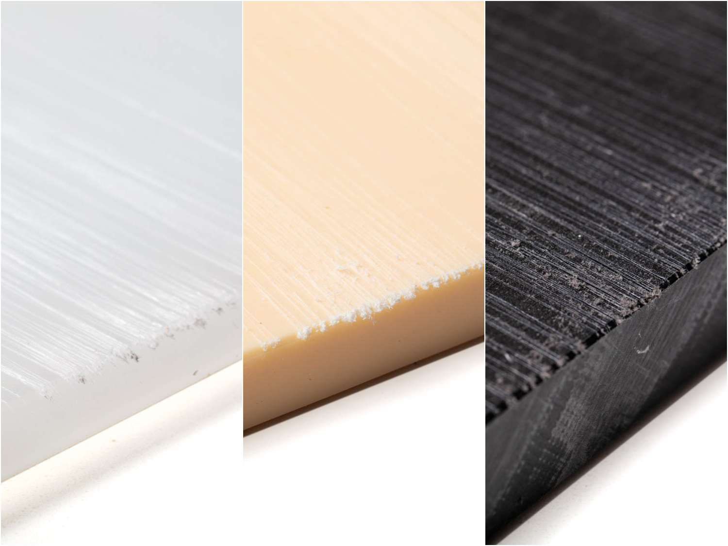 哪种塑料切菜板材质最耐用?这个合成镜头显示了刀对三个例子的伤害。