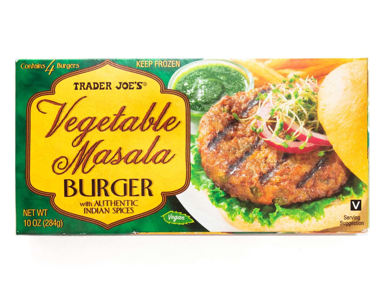 乔氏蔬菜马萨拉汉堡的产品照片