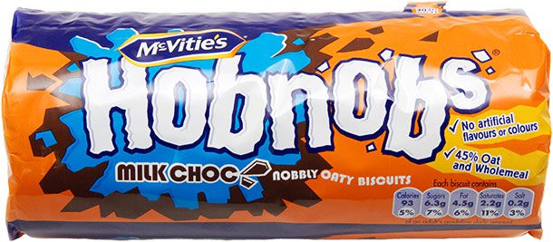 一包Hobnobs，一种很受欢迎的英国饼干。