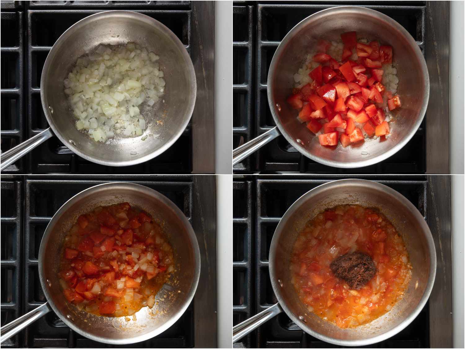 拼贴:加入洋葱;番茄增加;西红柿和洋葱煮软;添加鱼酱gydF4y2Ba