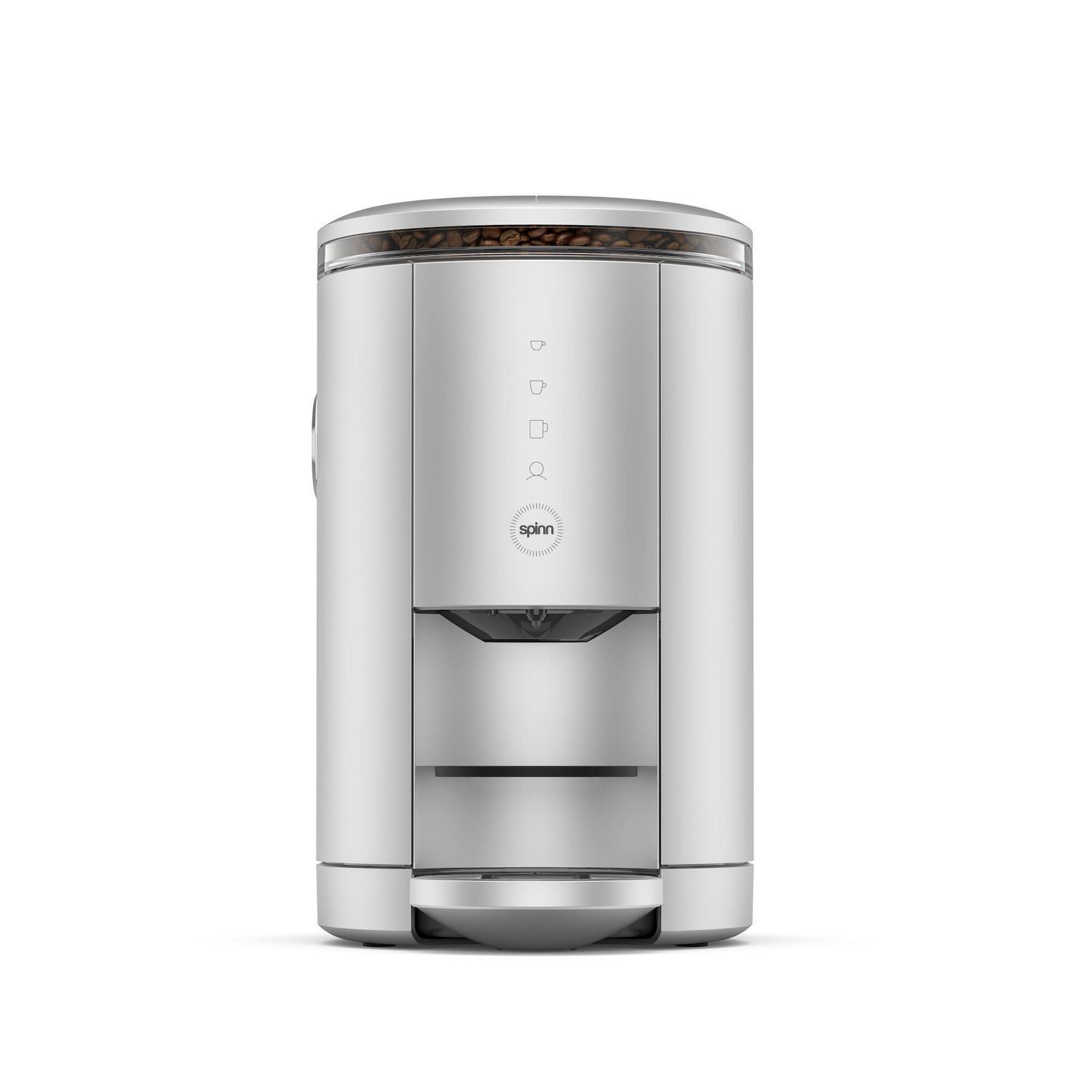 a cylindrical coffee maker on a white background