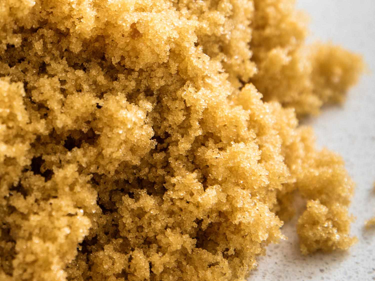 Closeup of American brown sugar made from sucrose and molasses